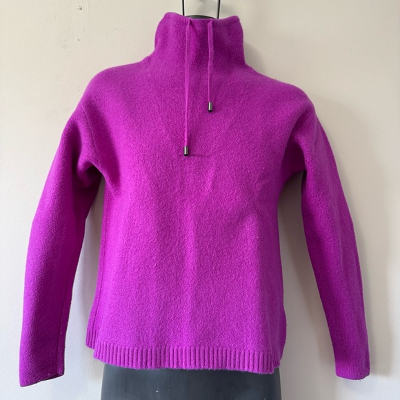Halston Heritage Vibrant Magenta Turtleneck Sweater wool Small - Picture 1 of 9